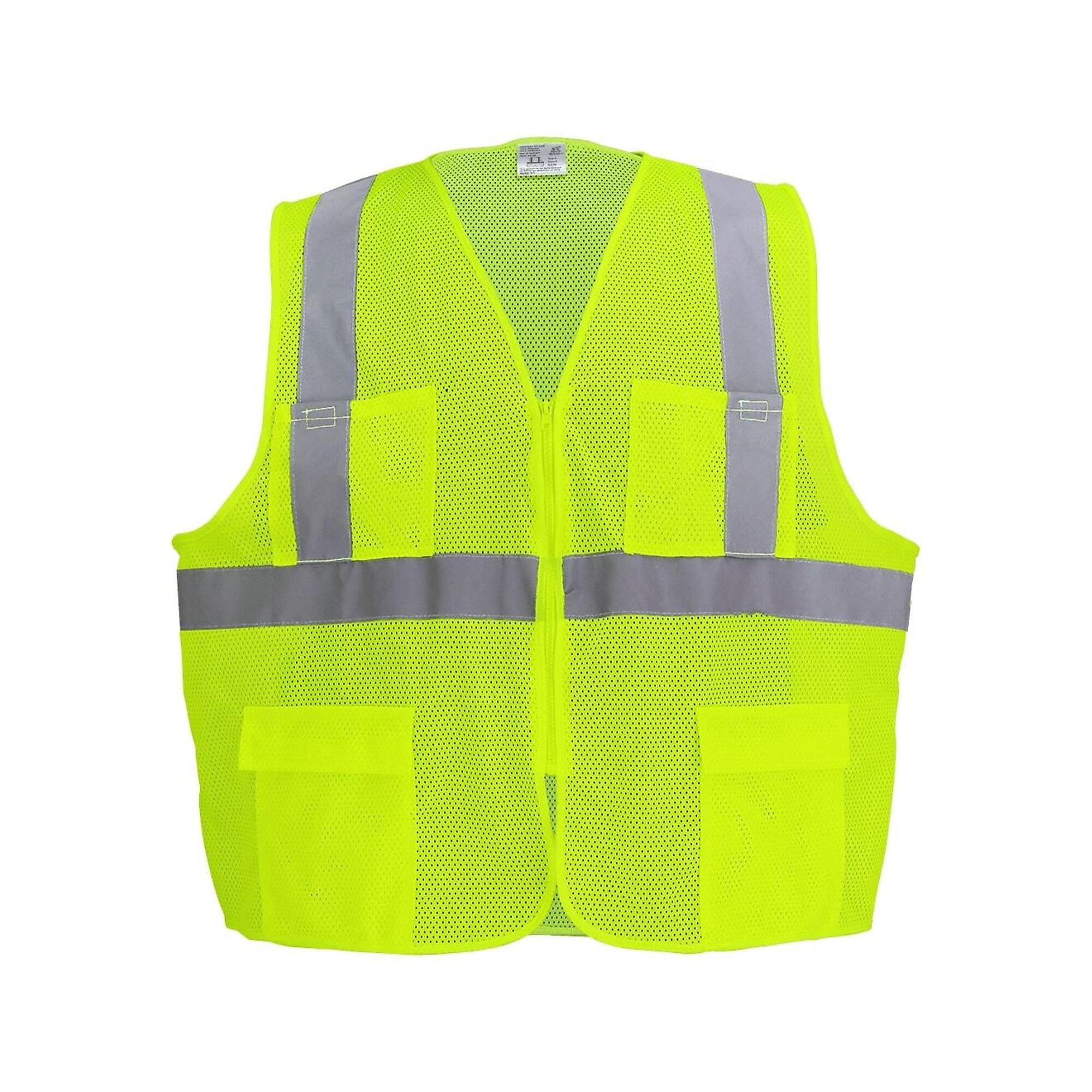 FrogWear HV Yellow/Green, Class 2, Type R, 6 Pockets, Mesh Vest